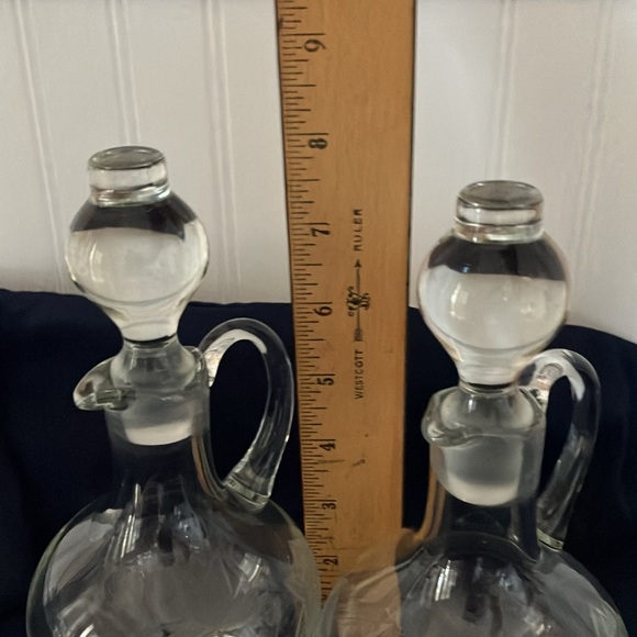 Vintage Cut Etched Crystal Cruet Set With Stoppers - Picture 7 of 10